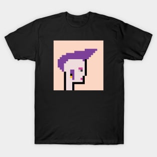 Pixel Art Female with Purple Mohawk: Unique NFT Art from the ToolCrypto Collection / ToolCrypto #12 T-Shirt